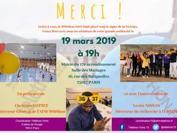 Soirée de remerciement du Téléthon&nbsp;2018