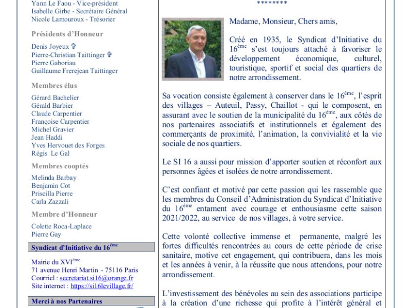 Bulletin d&rsquo;information Septembre&nbsp;2021